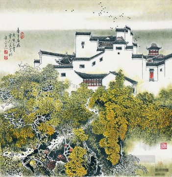  China Oil Painting - Cao renrong Suzhou Park in traditional China